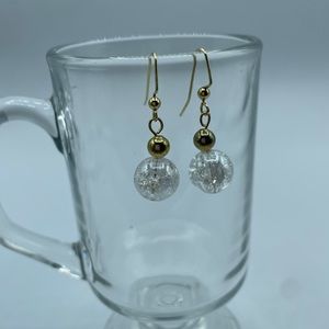 Clear Crackle Glass Dangles